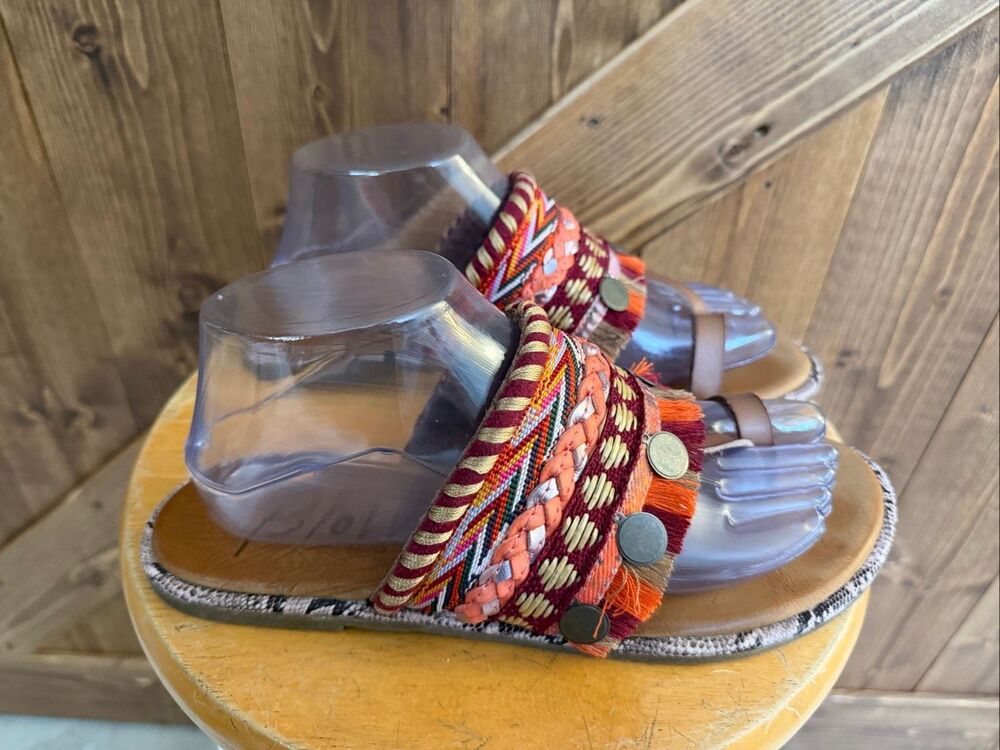 Blowfish Malibu Women’s Boho Embellished Slide Sandals – Size 8.5
